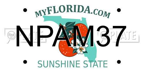 NPAM37 Florida License Plate