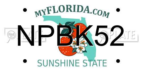 NPBK52 Florida License Plate