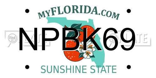 NPBK69 Florida License Plate