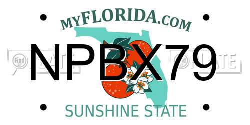 NPBX79 Florida License Plate