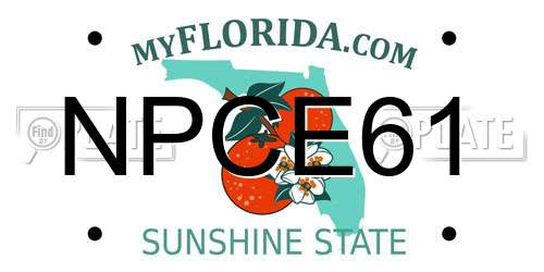 NPCE61 Florida License Plate