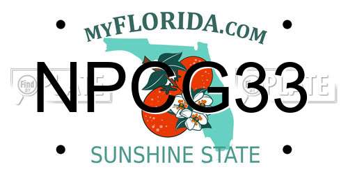 NPCG33 Florida License Plate