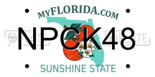NPCK48 Florida License Plate