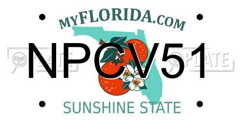 NPCV51 Florida License Plate