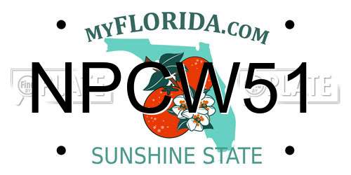 NPCW51 Florida License Plate