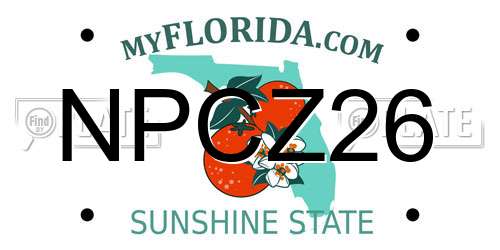 NPCZ26 Florida License Plate