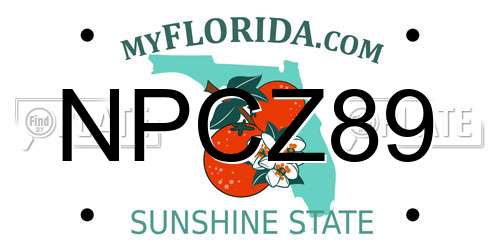 NPCZ89 Florida License Plate