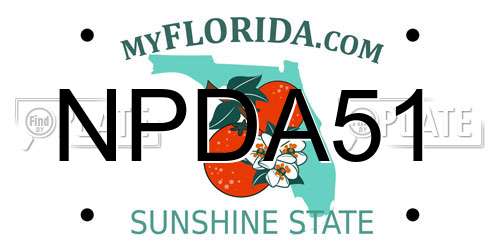 NPDA51 Florida License Plate