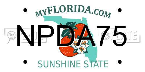 NPDA75 Florida License Plate