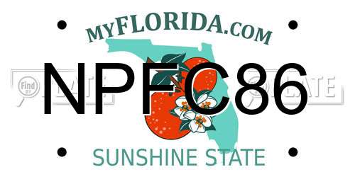NPFC86 Florida License Plate