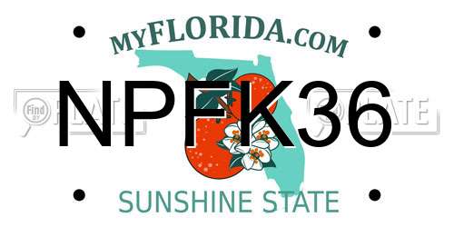 NPFK36 Florida License Plate