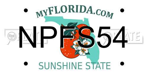 NPFS54 Florida License Plate