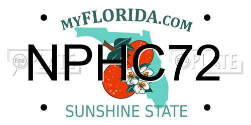NPHC72 Florida License Plate