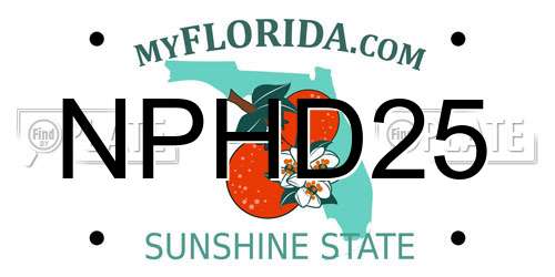 NPHD25 Florida License Plate