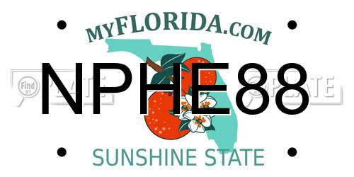 NPHE88 Florida License Plate