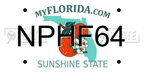 NPHF64 Florida License Plate