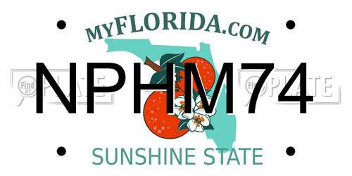 NPHM74 Florida License Plate