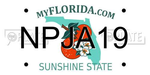 NPJA19 Florida License Plate