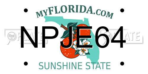 NPJE64 Florida License Plate