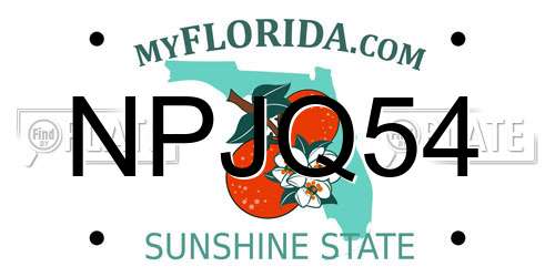 NPJQ54 Florida License Plate
