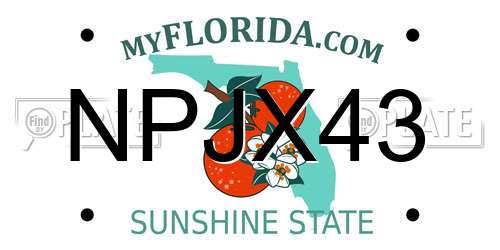NPJX43 Florida License Plate
