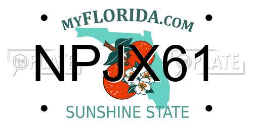 NPJX61 Florida License Plate