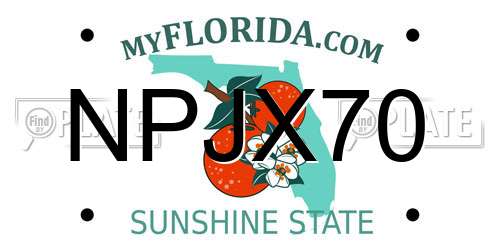 NPJX70 Florida License Plate