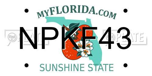 NPKF43 Florida License Plate