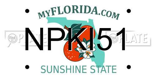 NPKI51 Florida License Plate