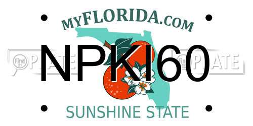 NPKI60 Florida License Plate