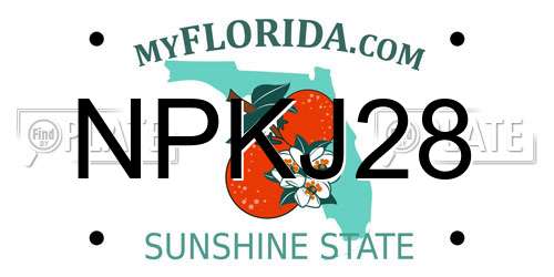 NPKJ28 Florida License Plate