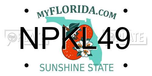 NPKL49 Florida License Plate
