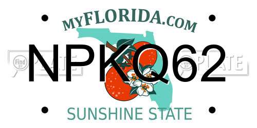 NPKQ62 Florida License Plate