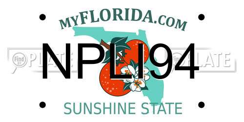NPLI94 Florida License Plate