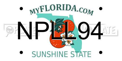 NPLL94 Florida License Plate