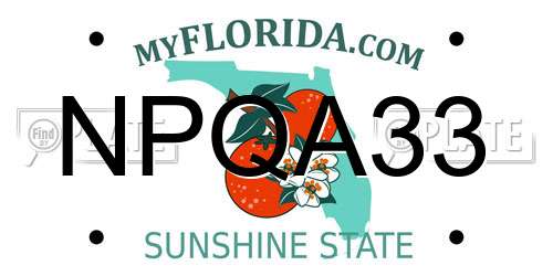 NPQA33 Florida License Plate