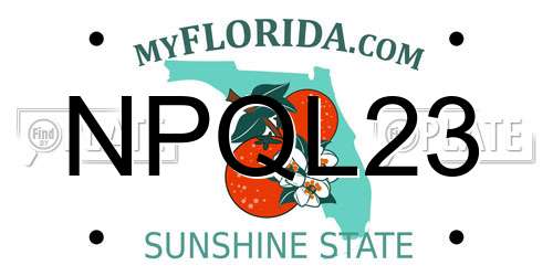 NPQL23 Florida License Plate