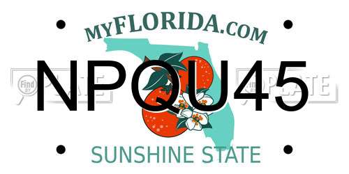 NPQU45 Florida License Plate