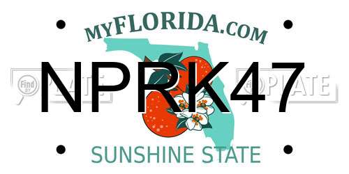 NPRK47 Florida License Plate