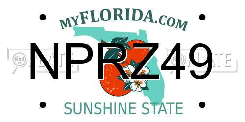 NPRZ49 Florida License Plate