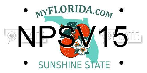 NPSV15 Florida License Plate