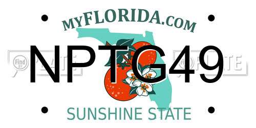 NPTG49 Florida License Plate