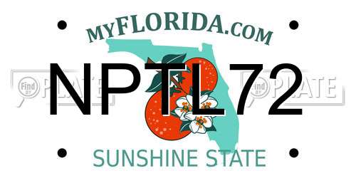 NPTL72 Florida License Plate