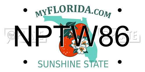 NPTW86 Florida License Plate