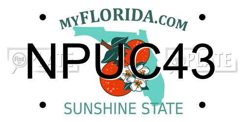 NPUC43 Florida License Plate