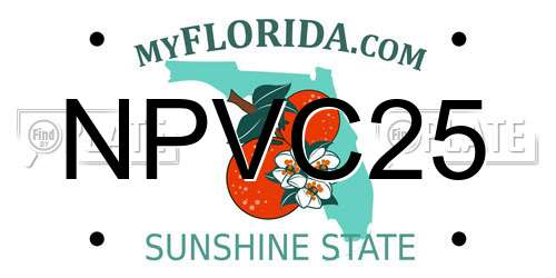 NPVC25 Florida License Plate