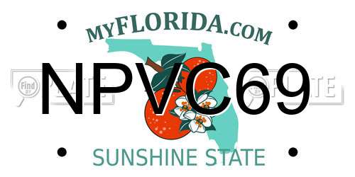NPVC69 Florida License Plate