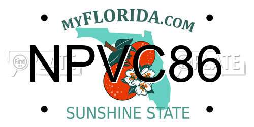 NPVC86 Florida License Plate