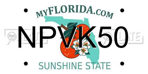 NPVK50 Florida License Plate