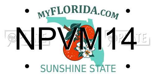 NPVM14 Florida License Plate
